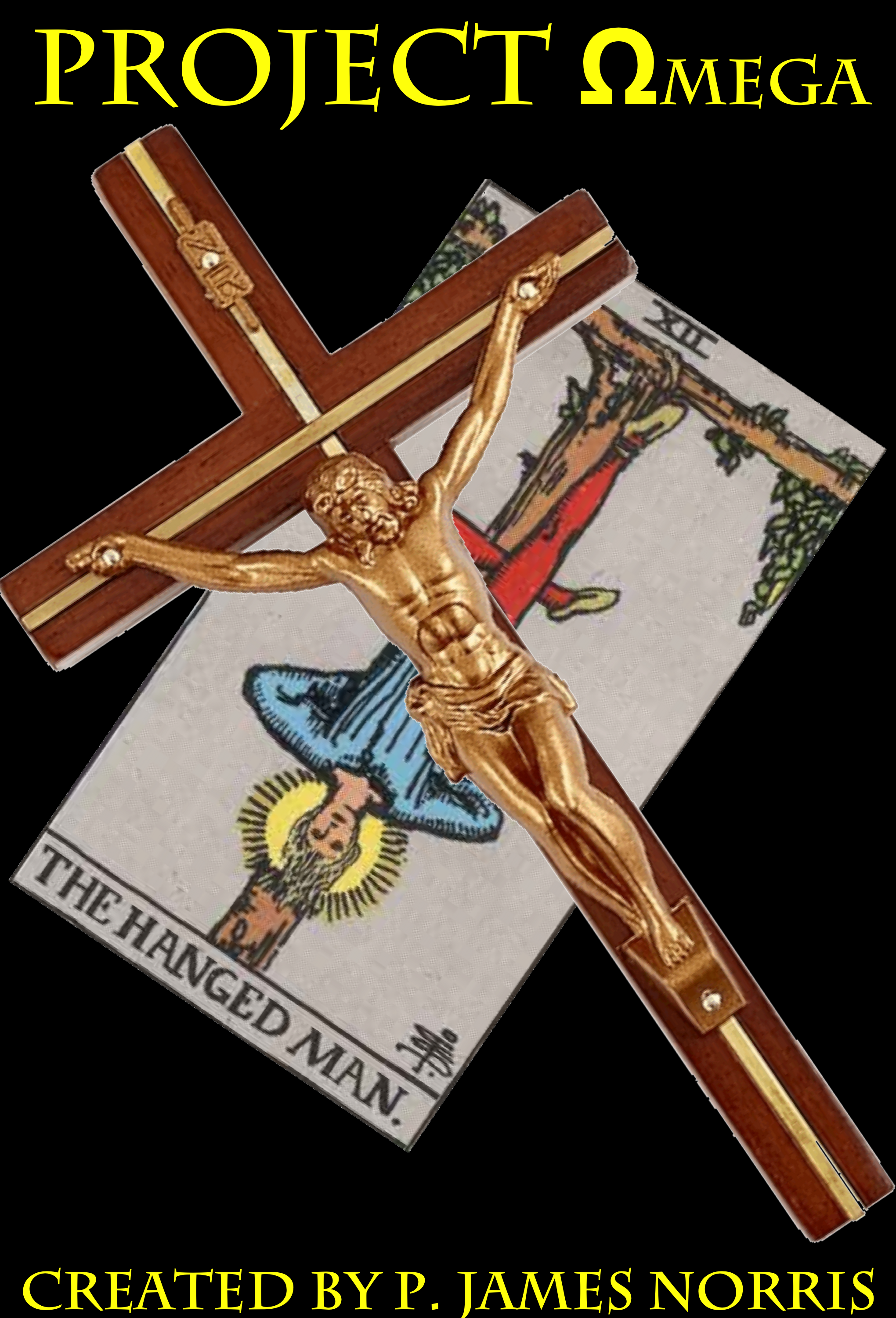 Crucifix over the Hanged Man tarot card